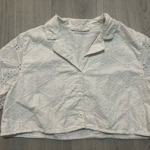 Oak+Fort white blouse crop top